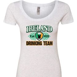 St Patrick's Day Ireland EST 1922 Drinking Team Ladies Scoop Neck St Patrick's Day Ireland EST 1922 Drinking Team Ladies Scoop Neck