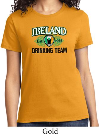 St Patrick's Day Ireland EST 1922 Drinking Team Ladies Shirt