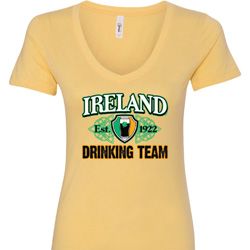 St Patrick's Day Ireland EST 1922 Drinking Team Ladies V-Neck Shirt St Patrick's Day Ireland EST 1922 Drinking Team Ladies V-Neck Shirt