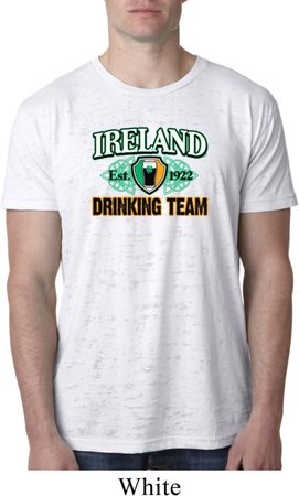St Patrick's Day Ireland EST 1922 Drinking Team Mens Burnout Shirt