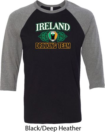 St Patrick's Day Ireland EST 1922 Drinking Team Mens Raglan Shirt