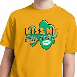 St Patrick's Day Kiss Me I'm Irish Kids Moisture Wicking Shirt St Patrick's Day Kiss Me I'm Irish Kids Moisture Wicking Shirt