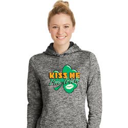 St Patrick's Day Kiss Me I'm Irish Ladies Black Dry Wicking Hoodie St Patrick's Day Kiss Me I'm Irish Ladies Black Dry Wicking Hoodie