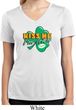 St Patrick's Day Kiss Me I'm Irish Ladies Dry Wicking V-neck Shirt