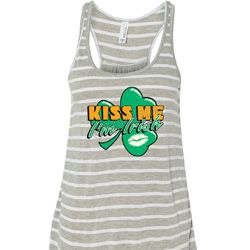 St Patrick's Day Kiss Me I'm Irish Ladies Flowy Racerback Tanktop St Patrick's Day Kiss Me I'm Irish Ladies Flowy Racerback Tanktop