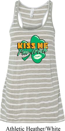 St Patrick's Day Kiss Me I'm Irish Ladies Flowy Racerback Tanktop