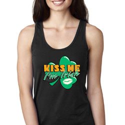 St Patrick's Day Kiss Me I'm Irish Ladies Ideal Tank Top St Patrick's Day Kiss Me I'm Irish Ladies Ideal Tank Top