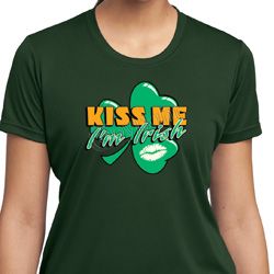 St Patrick's Day Kiss Me I'm Irish Ladies Moisture Wicking Shirt St Patrick's Day Kiss Me I'm Irish Ladies Moisture Wicking Shirt