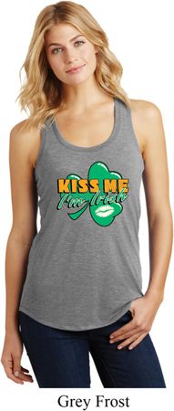 St Patrick's Day Kiss Me I'm Irish Ladies Racerback Tank Top