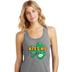 St Patrick's Day Kiss Me I'm Irish Ladies Racerback Tank Top St Patrick's Day Kiss Me I'm Irish Ladies Racerback Tank Top