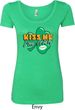 St Patrick's Day Kiss Me I'm Irish Ladies Scoop Neck Shirt