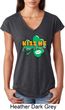 St Patrick's Day Kiss Me I'm Irish Ladies Tri Blend V-Neck Shirt