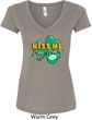 St Patrick's Day Kiss Me I'm Irish Ladies V-Neck Shirt