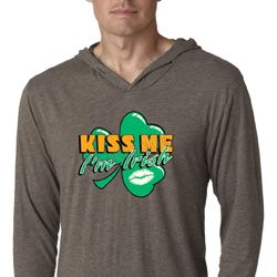 St Patrick's Day Kiss Me I'm Irish Lightweight Hoodie Shirt