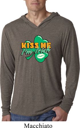 St Patrick's Day Kiss Me I'm Irish Lightweight Hoodie Shirt