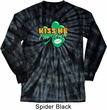 St Patrick's Day Kiss Me I'm Irish Long Sleeve Tie Dye Shirt