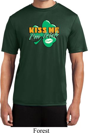 St Patrick's Day Kiss Me I'm Irish Mens Moisture Wicking Shirt