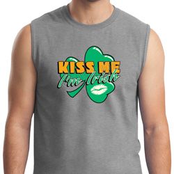 St Patrick's Day Kiss Me I'm Irish Mens Muscle Shirt
