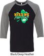 St Patrick's Day Kiss Me I'm Irish Mens Raglan Shirt