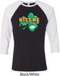St Patrick's Day Kiss Me I'm Irish Mens Raglan Shirt