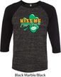 St Patrick's Day Kiss Me I'm Irish Mens Raglan Shirt
