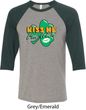 St Patrick's Day Kiss Me I'm Irish Mens Raglan Shirt
