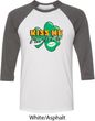 St Patrick's Day Kiss Me I'm Irish Mens Raglan Shirt