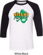 St Patrick's Day Kiss Me I'm Irish Mens Raglan Shirt