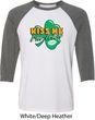 St Patrick's Day Kiss Me I'm Irish Mens Raglan Shirt