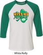 St Patrick's Day Kiss Me I'm Irish Mens Raglan Shirt