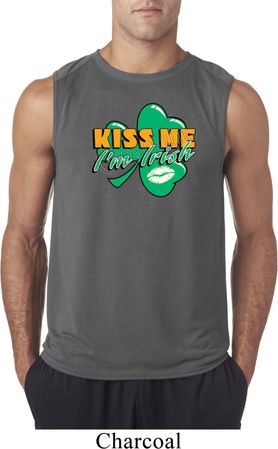 St Patrick's Day Kiss Me I'm Irish Mens Sleeveless Shirt