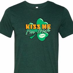 St Patrick's Day Kiss Me I'm Irish Mens Tri Blend Crewneck Shirt