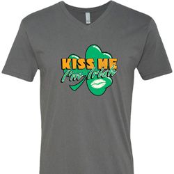 St Patrick's Day Kiss Me I'm Irish Mens V-Neck Shirt
