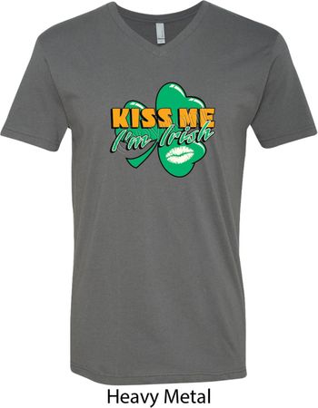 St Patrick's Day Kiss Me I'm Irish Mens V-Neck Shirt