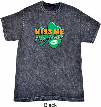 St Patrick's Day Kiss Me I'm Irish Mineral Tie Dye Shirt