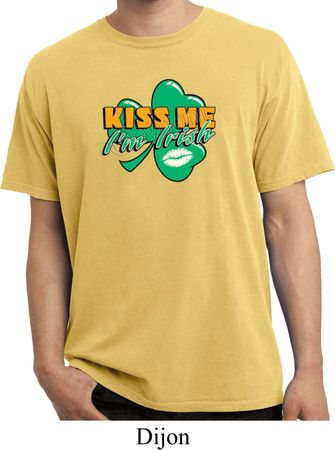 St Patrick's Day Kiss Me I'm Irish Pigment Dyed Shirt