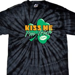 St Patrick's Day Kiss Me I'm Irish Spider Tie Dye Shirt