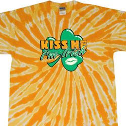 St Patrick's Day Kiss Me I'm Irish Twist Tie Dye Shirt