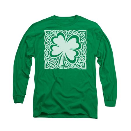 St. Patrick's Day Shirt Celtic Clover Long Sleeve Kelly Green Tee T-Shirt