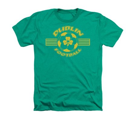 St. Patrick's Day Shirt Dublin Football Adult Heather Green Tee T-Shirt