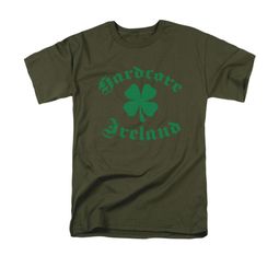 St. Patrick's Day Shirt Hardcore Ireland Adult Military Green Tee T-Shirt