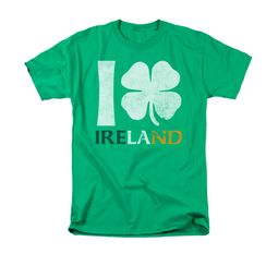 St. Patrick's Day Shirt I Love Ireland Adult Kelly Green Tee T-Shirt