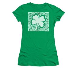 St. Patrick's Day Shirt Juniors Celtic Clover Kelly Green Tee T-Shirt St. Patrick's Day Shirt Juniors Celtic Clover Kelly Green Tee T-Shirt