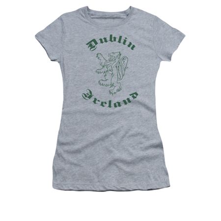 St. Patrick's Day Shirt Juniors Dublin Ireland Athletic Heather Tee T-Shirt