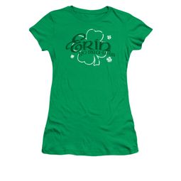 St. Patrick's Day Shirt Juniors Erin Go Braless Kelly Green Tee T-Shirt