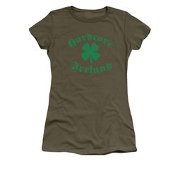 St. Patrick's Day Shirt Juniors Hardcore Ireland Military Green Tee T-Shirt