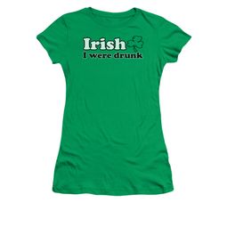 St. Patrick's Day Shirt Juniors Irish  Kelly Green Tee T-Shirt