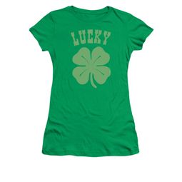 St. Patrick's Day Shirt Juniors Lucky Shamrock Kelly Green Tee T-Shirt