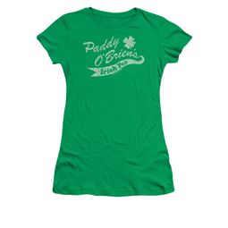 St. Patrick's Day Shirt Juniors Paddy O'briens Irish Pub Kelly Green Tee T-Shirt