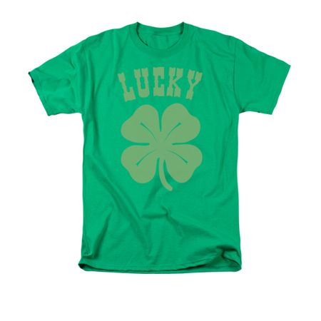 St. Patrick's Day Shirt Lucky Shamrock Adult Kelly Green Tee T-Shirt